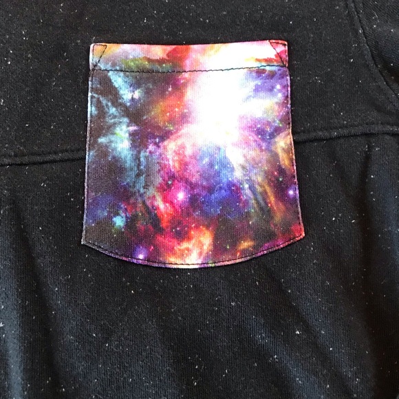 On The Byas Galaxy Pocket Black Speck Sweatshirt - Picture 2 of 6